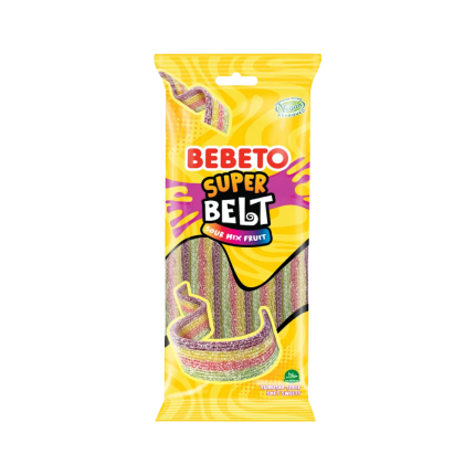Bebeto Super Belts – Bonbons Ceintures Fruitées Acidulées Végan 180 g