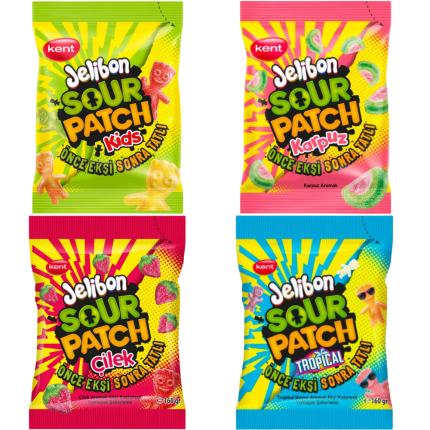 Kent Jelibon Sour Patch – Bonbons Jelly Acidulés Sans Gélatine 160 g
