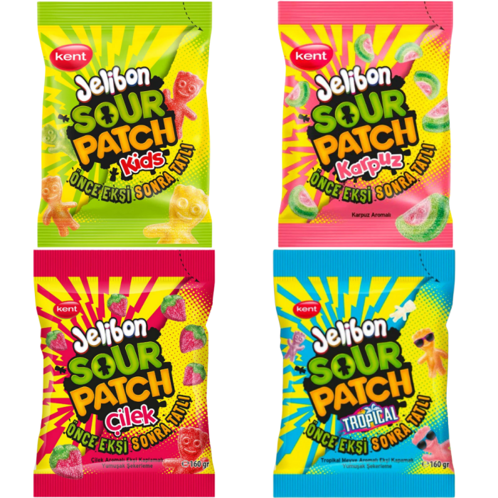 Kent Jelibon Sour Patch – Bonbons Jelly Acidulés Sans Gélatine 160 g