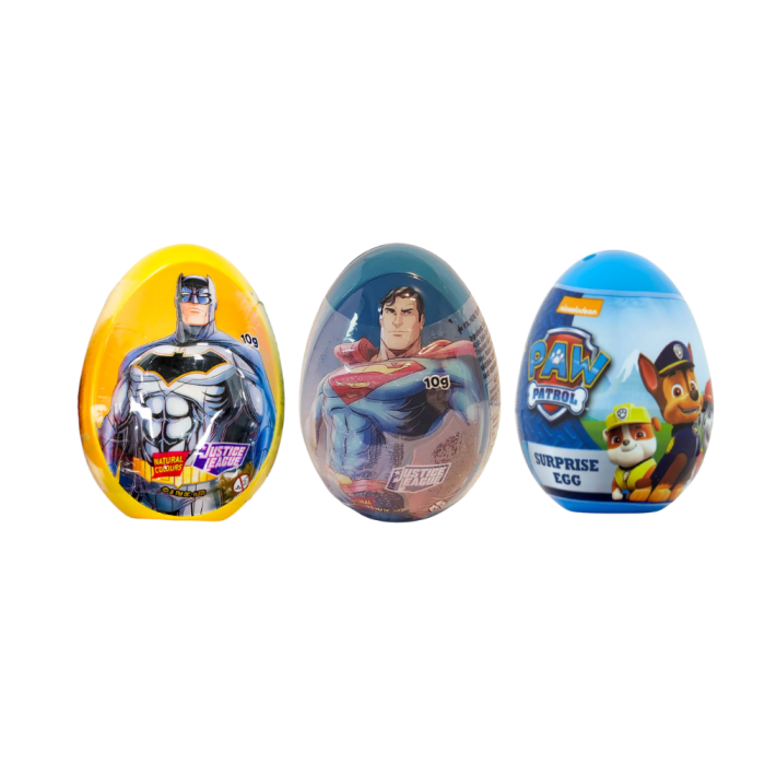 Œufs Surprises avec Bonbons – Licences Batman, Superman et Pat’ Patrouille