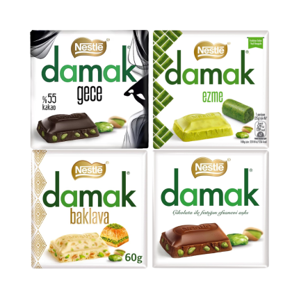 Nestlé damak chocolat ezme baklava pistache antep fistigi