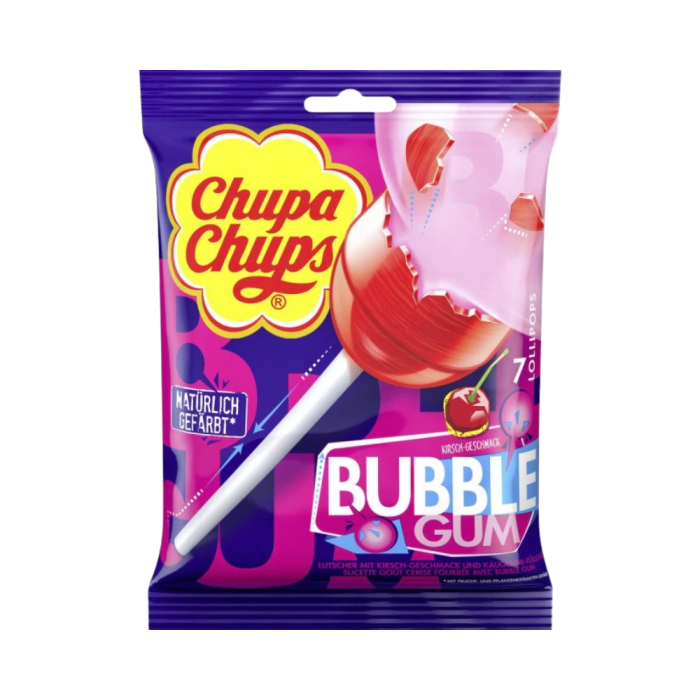 chupa chups sucette bubble gum sachet 7 sucettes
