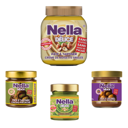 Nella Pâte à Tartiner et Spécialités Gourmandes Pistache, Cacao et Noisette Nella Délice