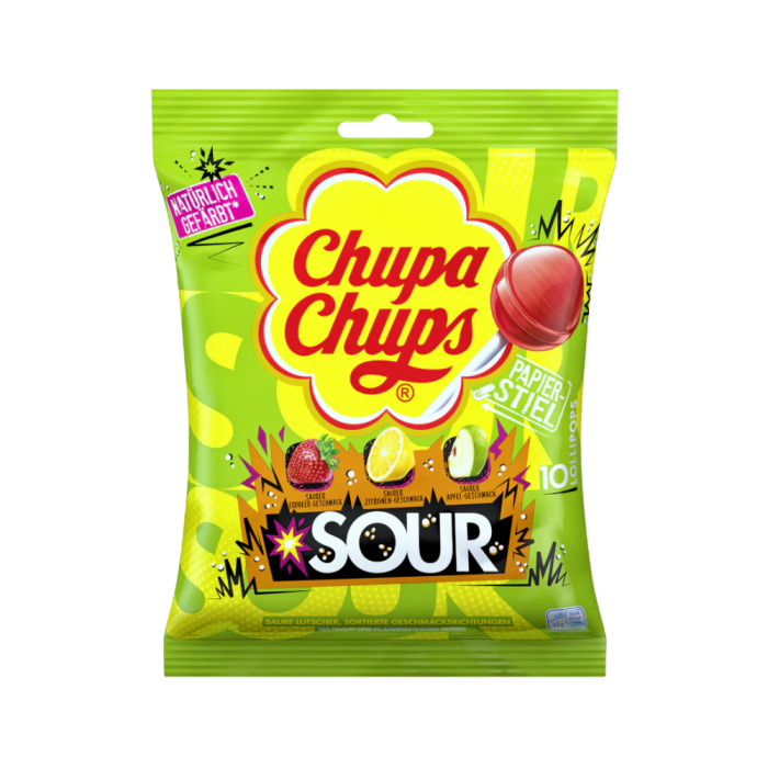 chupa chups sucette sour sachet 10 sucettes