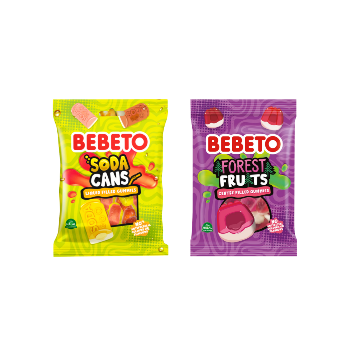 bonbon bebeto gelifiee halal forest fruits soda cans