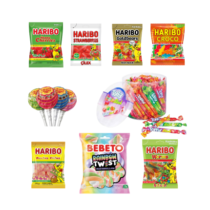 Méga Pack Bonbons + Sucettes + Marshmallow