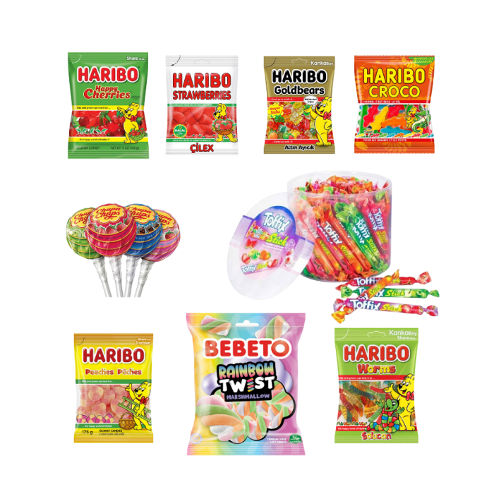 Méga Pack Bonbons + Sucettes + Marshmallow