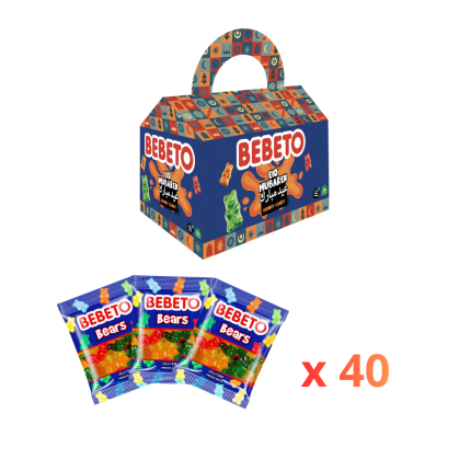Bebeto Coffret Aïd Ramadan 400 g (10 g x 40 Sachets Individuels) – Assortiment de Bonbons Gélifiés Halal