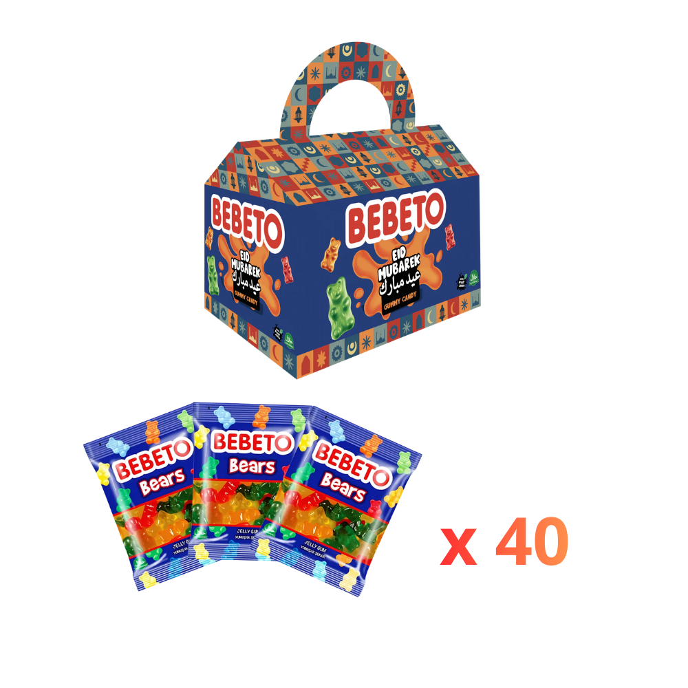 Bebeto Coffret Ramadan 400 g (10 g x 40 Sachets Individuels) – Assortiment de Bonbons Gélifiés Halal Bebeto Coffret Aïd Ramadan 400 g (10 g x 40 Sachets Individuels) – Assortiment de Bonbons Gélifiés Halal